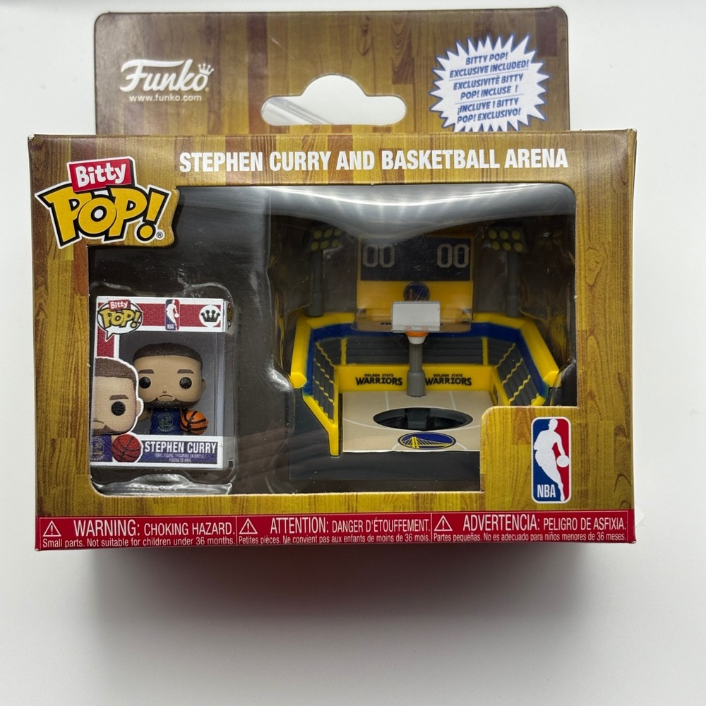 Funko Bitty Pop NBA Stephen Curry and Basketball Arena Golden State Warriors Set